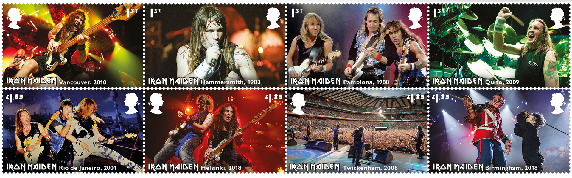 ROYAL MAIL HONOUR IRON MAIDEN WITH A SET OF 12 SPECIAL STAMPS